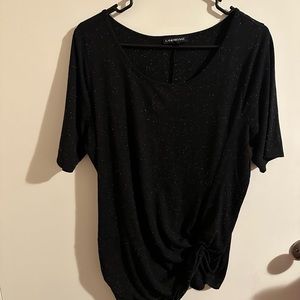 Lane Bryant black blouse with simple twist at the bottom